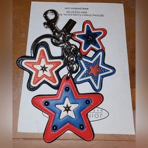 Authentic Coach Leather Stars Keyring